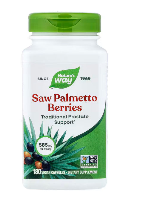 Nature's Way
Saw Palmetto Berries, 585 mg, 180 Vegan Capsules