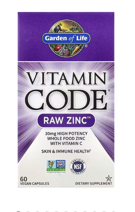 Garden of Life
Vitamin Code®, RAW Zinc™ with Vitamin C, 60 Vegan Capsules