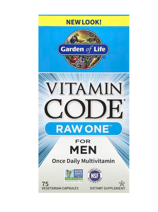 Garden of Life
Vitamin Code®, RAW One™, Once Daily Multivitamin For Men, 75 Vegetarian Capsules