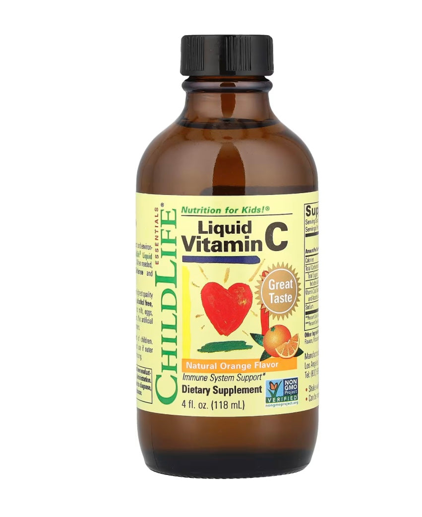 ChildLife Essentials Liquid Vitamin C, Natural Orange, 4 fl oz (118 ml)