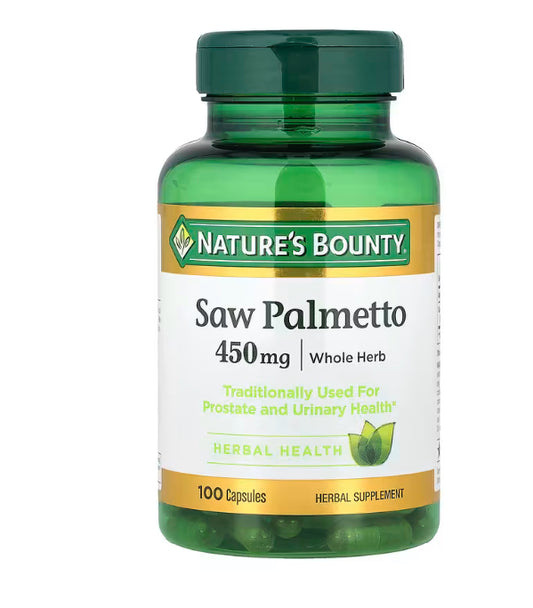 Nature's Bounty
Saw Palmetto, 450 mg, 100 Capsules