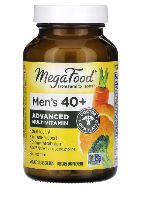 MegaFood
Men's 40+, Advanced Multivitamin, 60 Tablets
